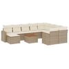 vidaXL Set de sof&aacute;s de jard&iacute;n 11pzas con cojines rat&aacute;n sint&eacute;tico beige