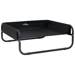 vidaXL Cama para perro Manual Negro 75 x 75 x 30 cm Acero
