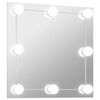 vidaXL Espejo de pared con luces LED cuadrado de vidrio