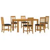 vidaXL Conjunto de comedor 7 uds. Negro Madera de Roble S&oacute;lido