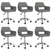vidaXL Sillas de comedor giratorias 6 unidades tela gris claro