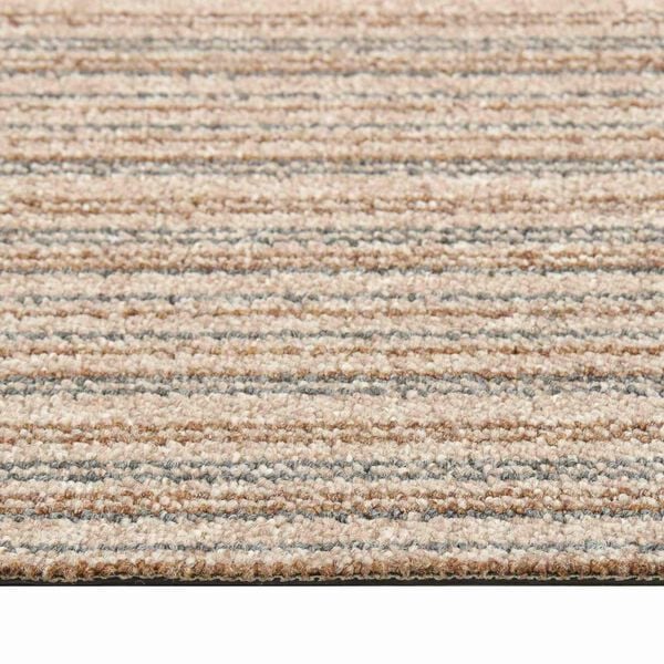 vidaXL Alfombra 20 pcs Beige a rayas 50 x 50 cm 100% Polipropileno
