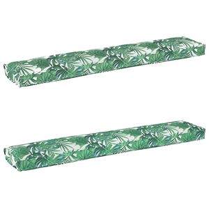 vidaXL Juego de Cojines para Palets Floral 2 pcs Patr&oacute;n de hoja