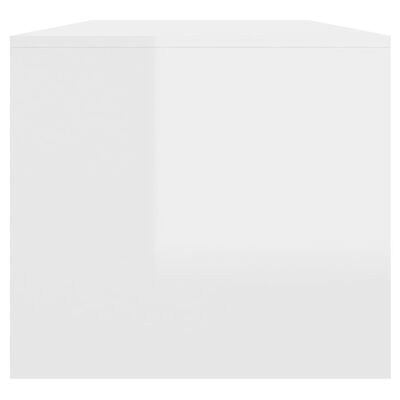 vidaXL Mesa de centro madera contrachapada blanco brillo 102x50x45 cm