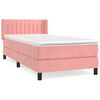vidaXL Cama box spring con colch&oacute;n terciopelo rosa 100x200 cm