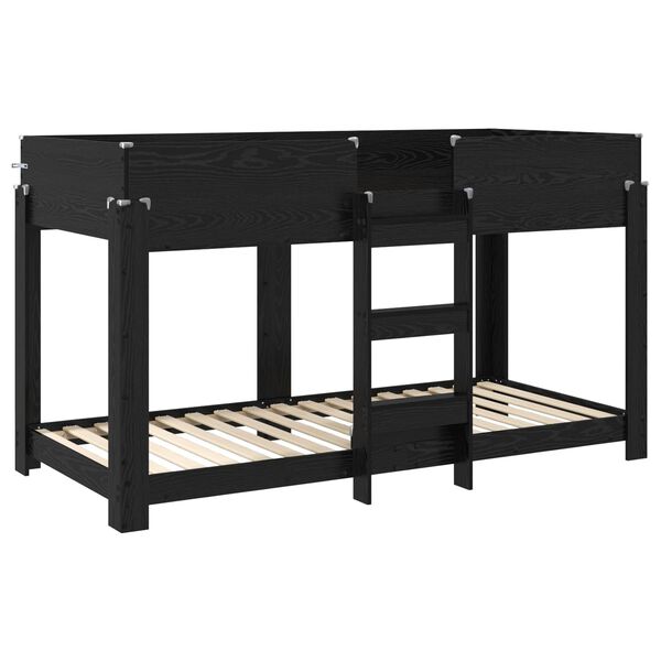 vidaXL Cama Litera para Ni&ntilde;os Roble Negro 100 x 200 cm