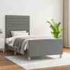 vidaXL Estructura de cama sin colch&oacute;n tela gris oscuro 90x200 cm