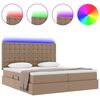 vidaXL Cama con almacenamiento y LED Capuchino 180 x 200 cm