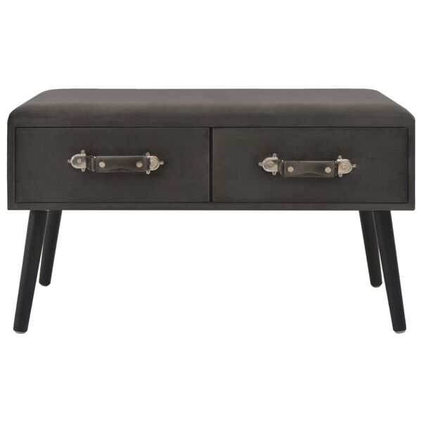 vidaXL Banco con cajones terciopelo gris 80 cm