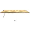 vidaXL Toldo autom&aacute;tico LED sensor de viento amarillo blanco 500x350cm