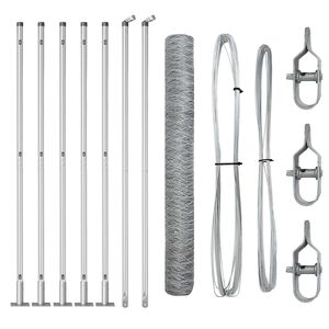 vidaXL Poste de Valla Plateado