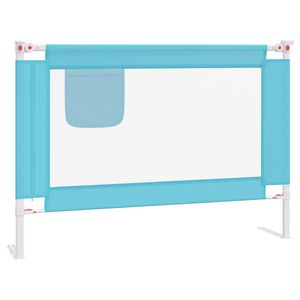 vidaXL Barandilla de seguridad cama de ni&ntilde;o tela azul 90x25 cm