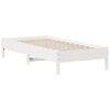 vidaXL Cama con estanter&iacute;a sin colch&oacute;n madera maciza blanca 100x200 cm