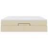 vidaXL Estructura de cama otomana con colch&oacute;n tela crema 180x200cm
