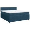 vidaXL Cama box spring con colch&oacute;n terciopelo azul 200x200 cm