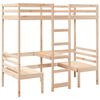vidaXL Cama alta con escritorio y asientos madera maciza 75x190 cm