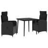 vidaXL Juego de mesa y sof&aacute; con coj&iacute;n con almohada 3 pcs Negro