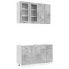 vidaXL Unidad de cocina LYON 4 uds. Gris Hormig&oacute;n Madera de ingenier&iacute;a