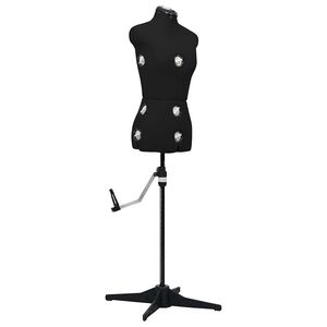 vidaXL Maniqu&iacute; de sastre ajustable mujer negro talla S 33-40