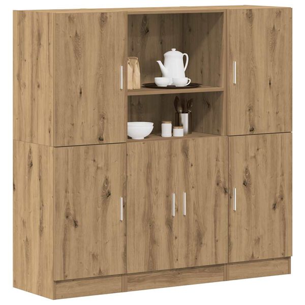 vidaXL Set de muebles cocina 3 pzas madera ingeniería roble artesanal