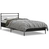 vidaXL Estructura de cama madera de ingenier&iacute;a y metal negra 90x190 cm