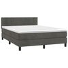 vidaXL Cama box spring con colch&oacute;n terciopelo gris oscuro 140x190 cm