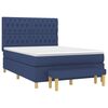 vidaXL Cama box spring con colch&oacute;n tela azul 140x190 cm