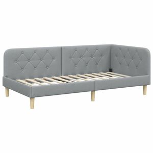 vidaXL Estructura de cama en esquina Gris Claro 90 x 190 cm tela