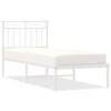 vidaXL Estructura cama sin colch&oacute;n con cabecero metal blanco 75x190 cm