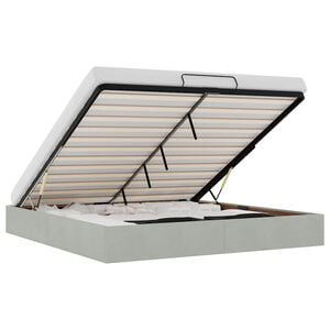 vidaXL Estructura de cama otomana sin colch&oacute;n gris claro 160x200cm