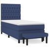 vidaXL Cama box spring con colch&oacute;n tela azul 90x190 cm