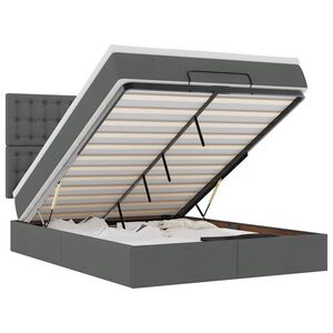 vidaXL Estructura cama otomana colch&oacute;n tela gris oscuro 140x190cm