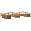 vidaXL Juegos de sof&aacute;s 11 uds. Madera de Acacia S&oacute;lida