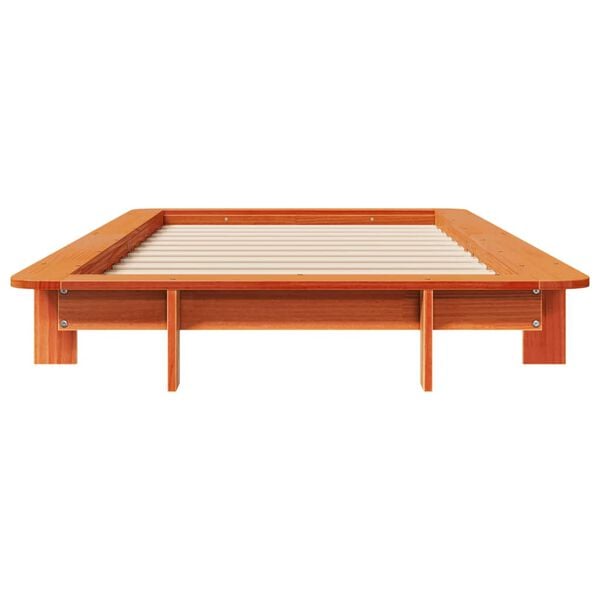 vidaXL Estructura de cama sin colchón madera maciza marrón 90x190 cm