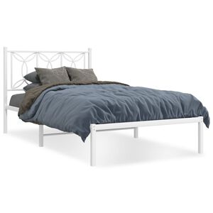 vidaXL Estructura cama sin colchón con cabecero metal blanco 107x203cm