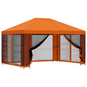 vidaXL Gazebo de jard&iacute;n con paredes laterales 4 x 3 m Naranja