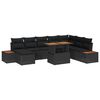 vidaXL Conjunto de sof&aacute;s de jard&iacute;n 9 uds. Negro y Marr&oacute;n