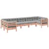 vidaXL Set de sof&aacute;s jard&iacute;n 7 pzas con cojines madera abeto Douglas