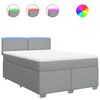 vidaXL Cama box spring con colch&oacute;n tela gris claro 140x200 cm