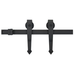 vidaXL Kit de herrajes para puertas correderas acero negro 183 cm