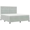 vidaXL Cama tipo Box Spring con colch&oacute;n Gris Claro 180 x 200 cm tela