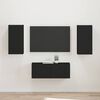 vidaXL Conjunto de mueble de TV 2 pcs Negro Madera de ingenier&iacute;a