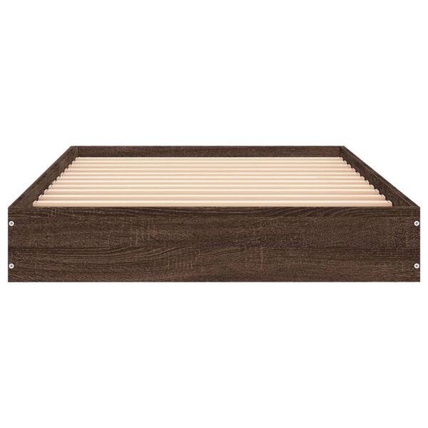 vidaXL Estructura de cama sin colchón madera marrón roble 75x190 cm
