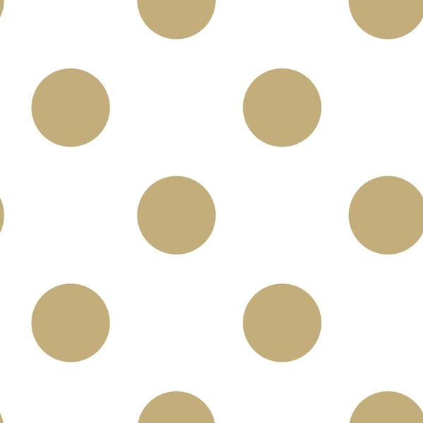 Kids at Home Papel de pared Dotty Gold blanco y dorado 100105