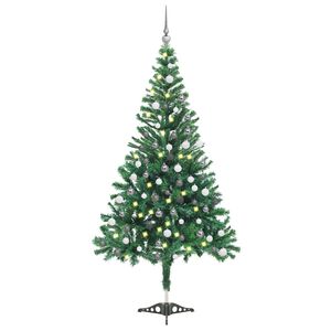 vidaXL &Aacute;rbol de Navidad artificial con luces y bolas 230 ramas 120 cm