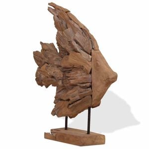 vidaXL Escultura de pez de teca 40x12x57 cm
