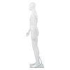 vidaXL Maniquí de hombre completo base vidrio blanco brillante 185 cm