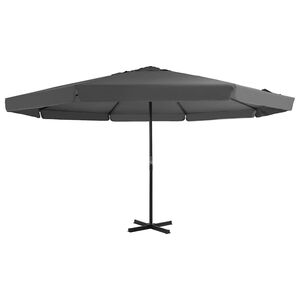 vidaXL Sombrilla de jard&iacute;n con palo de aluminio gris antracita 500 cm