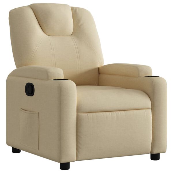 vidaXL Sillón reclinable de tela color crema