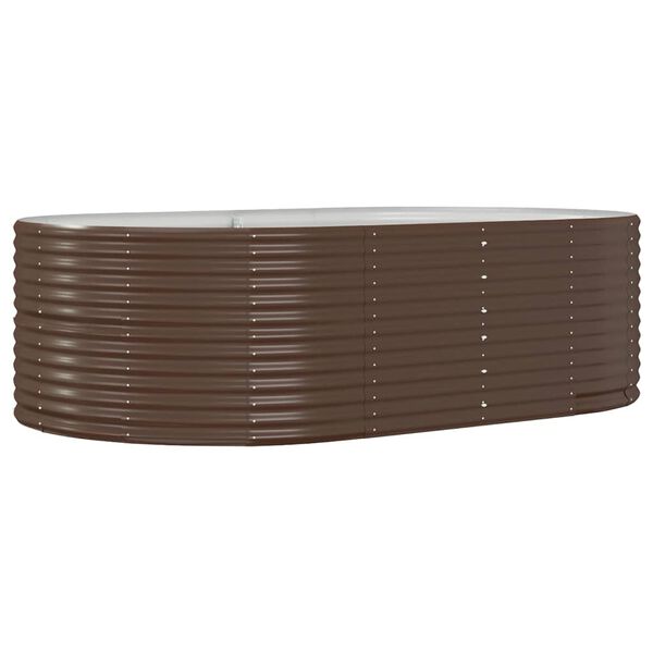 vidaXL Jardinera arriate acero galvanizado marrón 212x140x68cm